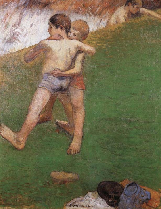 Paul Gauguin chidren wrestling